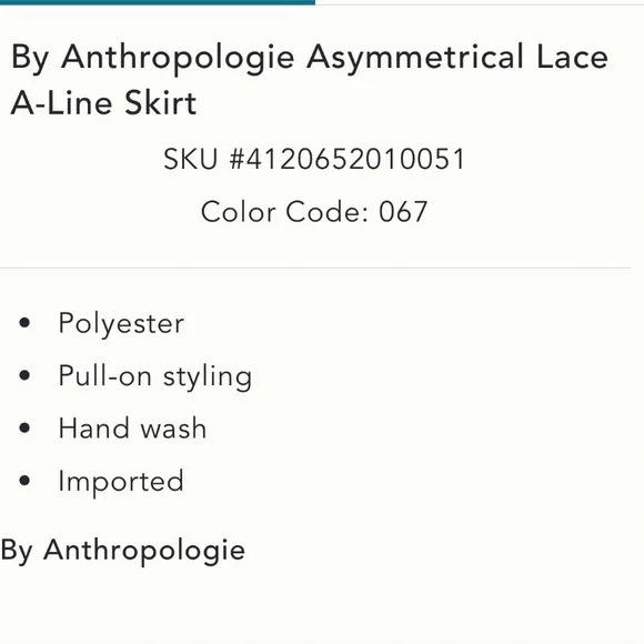 Anthropologie Asymmetrical Lace Skirt - Picture 5 of 9